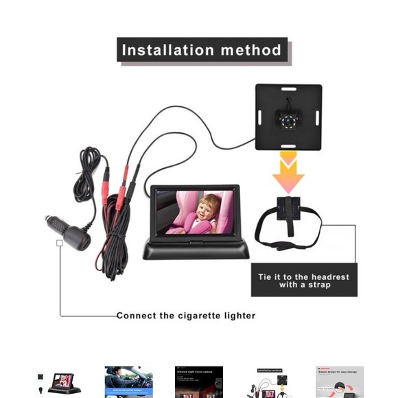 NEW! Baby Car Mirror in baby Baby Wide View Rearview Mirror for Car Seat - Picture 4 of 5